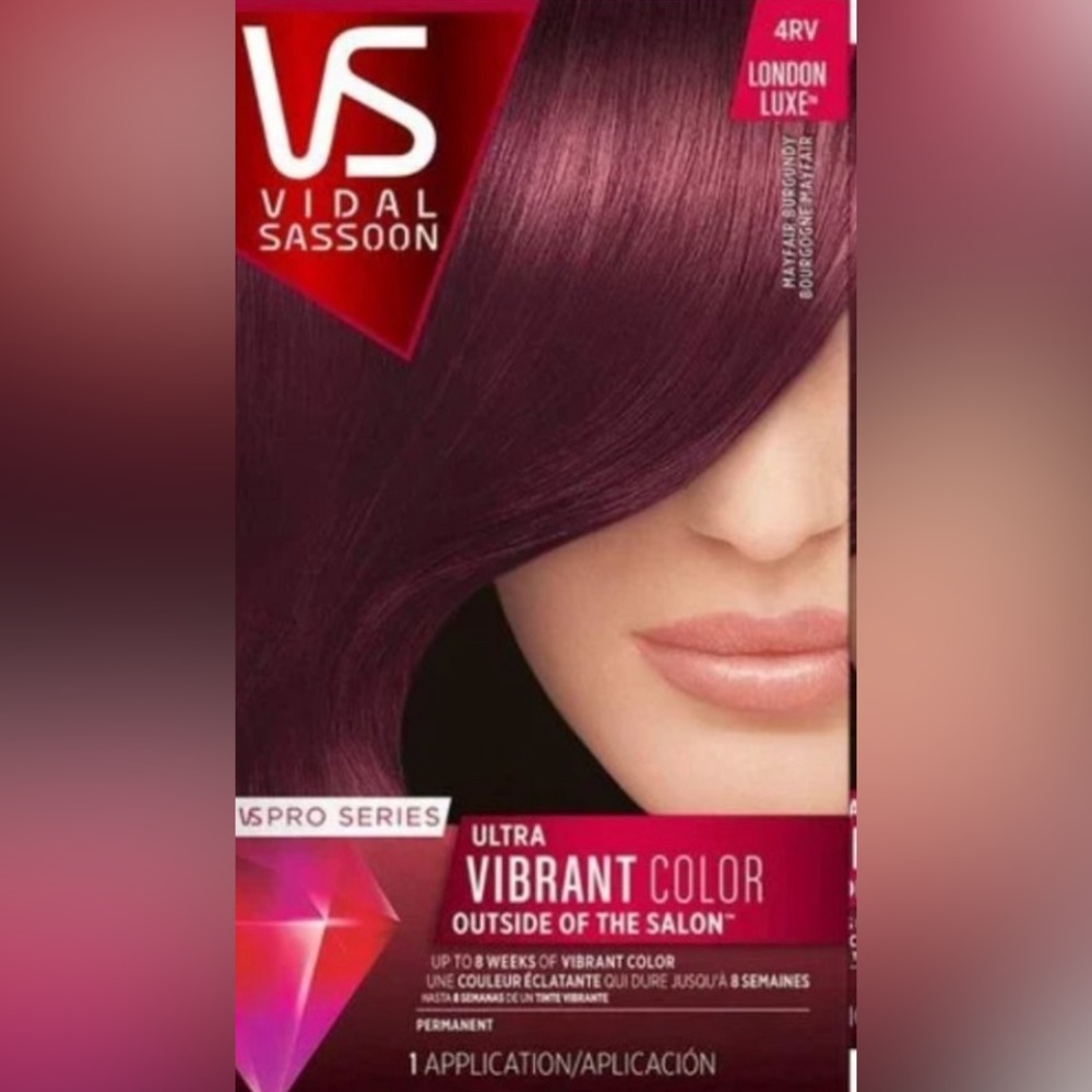 Vidal Sassoon Pro Permanent Hair Dye, 4RV Mayfair Burgundy Hair Color (1 count)